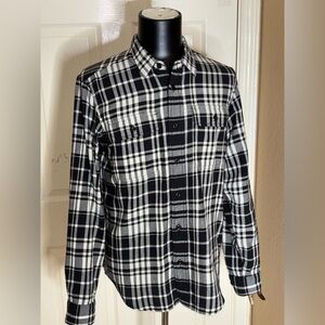 Filson Scout Shirt Black Cream Plaid Cotton Shirt Men's Size Medium​​